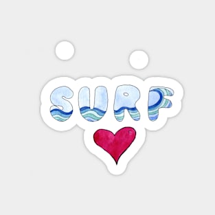 Surf Love Bubble Letter Design Sticker